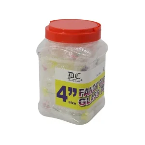 4'' FANCY CLEAR GLASS PIPE 36CT/ JAR