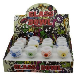 14MM MALE CLEAR GLASS BOWL 9CT DISPLAY