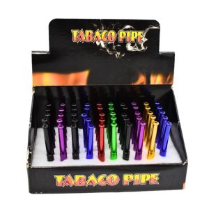 3" ALUMINIUM ONE HITTER WITH GRINDER TEETH METAL PIPE 50CT/ BOX