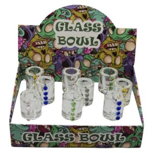14MM MALE FANCY COLORFULL GLASS BOWL 12CT DISPLAY
