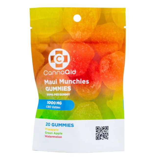 CANNAAID CBD LIVE RESIN CDT INFUSED 1000MG GUMMIES 20CT/ BAG - Image 2