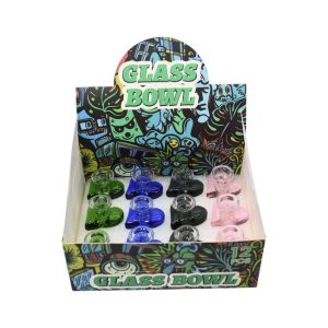 HEART SHAPE DESIGN 14MM MALE GLASS BOWL 12CT DISPLAY