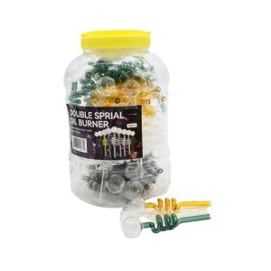 5.5" DOUBLE SPIRAL GLASS TUBE 70CT JAR