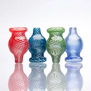 SMOQ GLASS 2 INCH ROUND GLASS CARB CAP FOR PUFFCO ASSORTED COLORS "CP93Z"