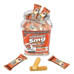 CRISPY BLUNTS MINI 5MG D9 THC LIVE RESIN BAKLAVA INFUSED EDIBLES 40CT JAR