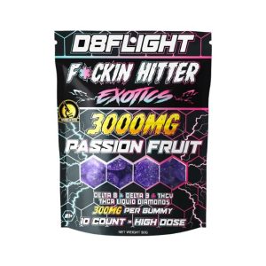 D8FLIGHT EXOTICS D8 + D9 + THCV + THCA LIQUID DIAMONDS 3000MG GUMMIES 10CT BAG