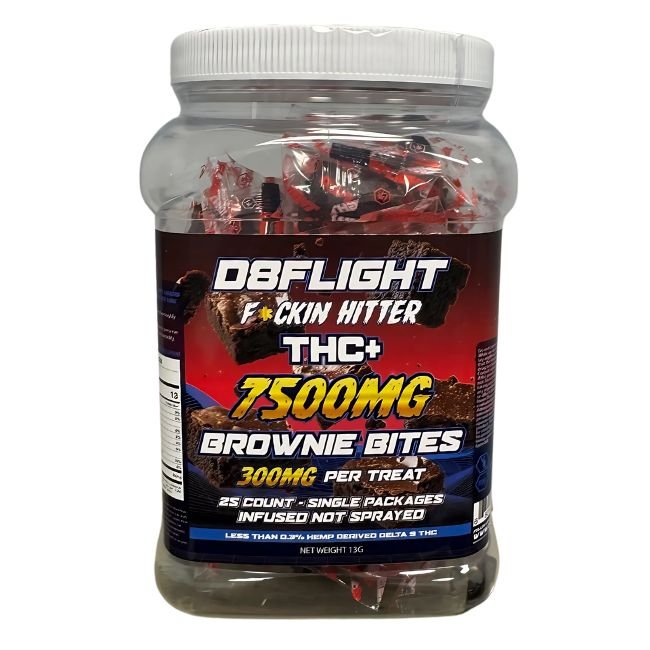 D8FLIGHT THC+ INFUSED NOT SPRAYED 7500MG TREATS 25CT JAR