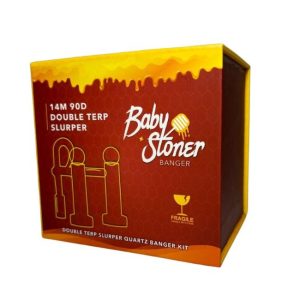 BABY STONER 14MM MALE 90 DEGREE DOUBLE TERP SLURPER QUARTZ BANGER KIT