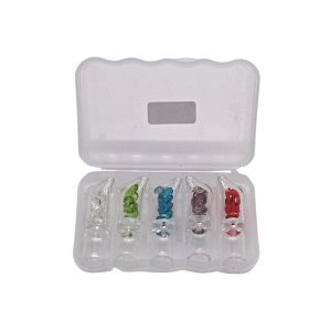CLEAR 8MM WITH COLORED DIAMOND GLASS ROLLING TIPS 5CT/ BOX