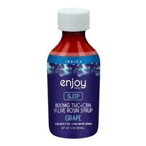 ENJOY HEMP DELTA 9 THC + CBN OR CBD 800MG LIVE ROSIN SYRUP 4OZ 120ML BOTTLE