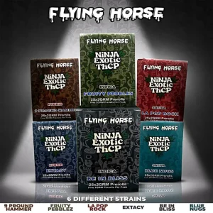 FLYING HORSE NINJA EXOTIC THCP 2GM X 5PK PRE ROLLS JOINTS 5CT/ BOX