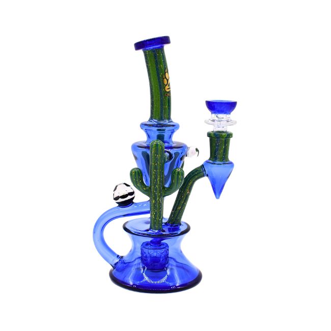 CALIBEAR GLASS 8'' TREE DESIGN COLOR FULL RECYCLE WATER PIPE