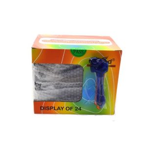 OILSEED SKULL DESIGN GLASS TUBE HAND PIPE 24CT/ BOX