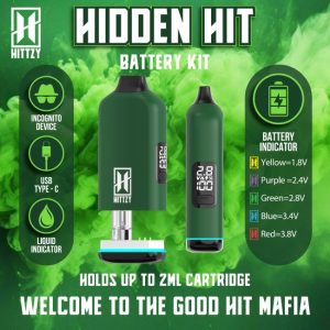 HITTZY HIDDEN HIT 650 mAH 510 THREAD BATTERY FITS UP TO 2GM CARTS 5CT/ BOX