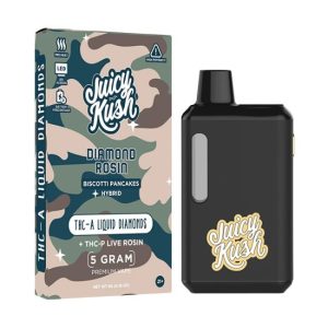 JUICY KUSH DIAMOND ROSIN THC-A LIQUID DIAMOND + THCP LIVE ROSIN 5GM DISPO 5CT/ BOX