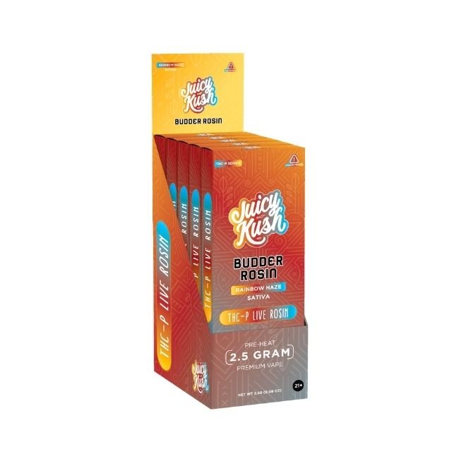 JUICY KUSH BUDDER ROSIN THC-P LIVE ROSIN 2.5GM DISPO 5CT/ BOX - Image 5