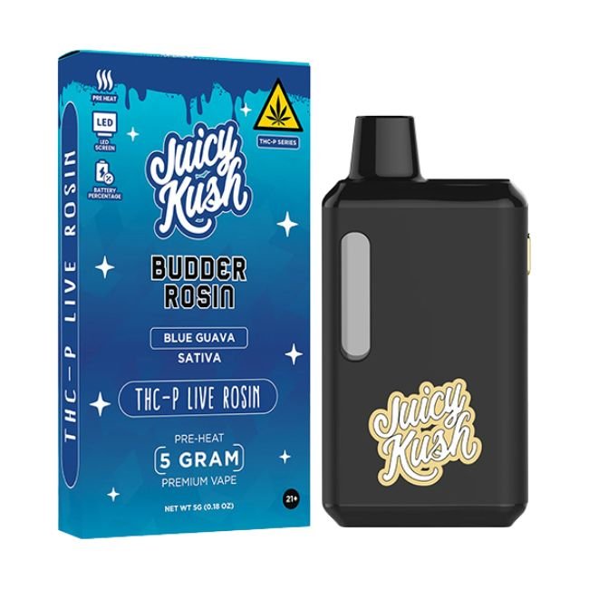 JUICY KUSH BUDDER ROSIN THC-P LIVE ROSIN 5GM DISPO 5CT/ BOX - Image 4