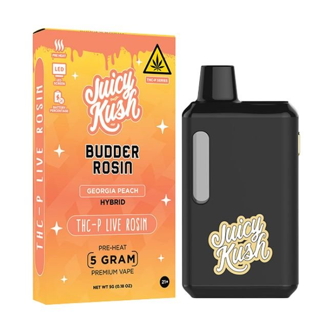 JUICY KUSH BUDDER ROSIN THC-P LIVE ROSIN 5GM DISPO 5CT/ BOX - Image 5