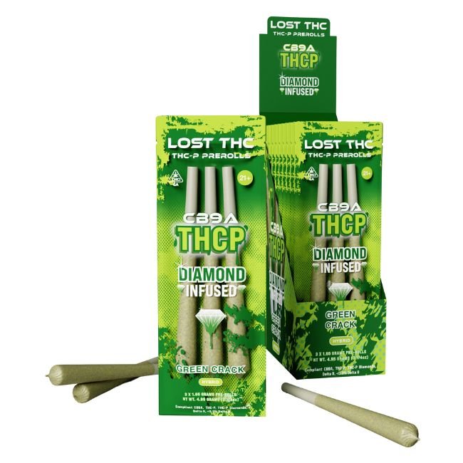 LOST THC CB9A EDITION THCP DIAMOND INFUSED 1.65GM X 3PK PRE ROLL JOINTS 10CT/ BOX