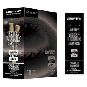 LOST THC-P LIQUID DIAMOND 35% 2 X 2GM INDOOR FLOWER PRE ROLLS JOINT 10CT/ BOX