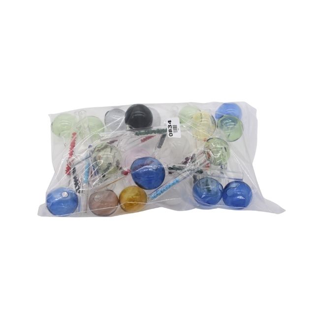 4.5'' RATTLE COLOR GLASS TUBE 20PK