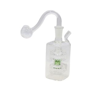 4'' DOUBLE PERK CLEAR GLASS TUBE
