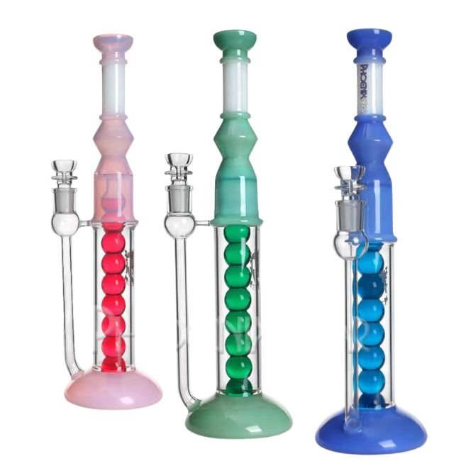 PHOENIX GLASS 15'' STRAIGHT COLOR FULL TUBE FANCY WATER PIPE