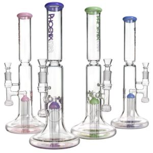 PHOENIX GLASS 15'' FANCY STRAIGHT TUBE WATER PIPE