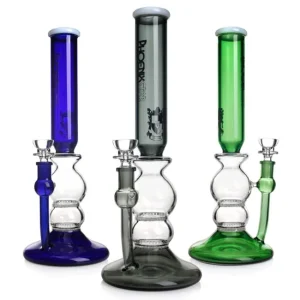 PHOENIX GLASS 12'' DOUBLE HONEY COMB PERC WATER PIPE