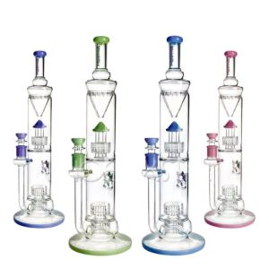 PHOENIX GLASS 17'' ROCKET DESIGN TRIPLE MATRIX PERC WATER PIPE