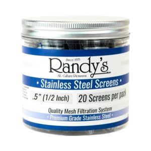 RANDYS STAINLESS STEEL SCREEN JAR 36CT SCREENS TOTAL/ JAR (.5 (1/2 Inch) SS SCREENS)