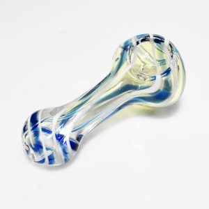 3 INCH BOROSILICATE GLASS, SPOON SHAPE, NEON SPIRAL DESIGN ASSORTED "SP04"