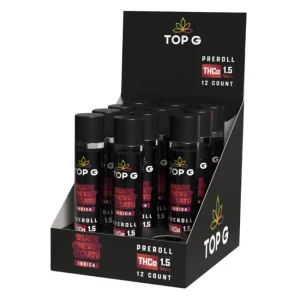 TOP G THCA 1.5GM PRE ROLLS JOINTS TUBE 12CT/ BOX