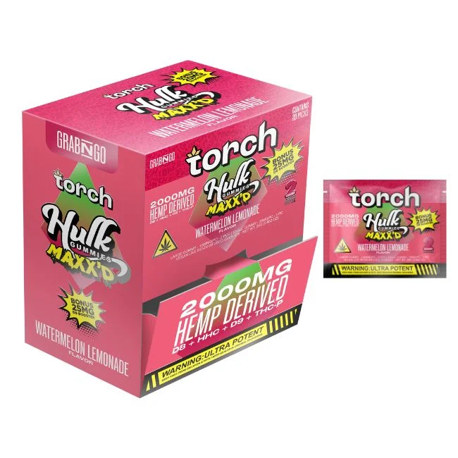 TORCH HULK MAXX'D HEMP DRIVED D8+HHC+D9+THCP 2000MG 2PK GUMMIES 20CT/ BOX