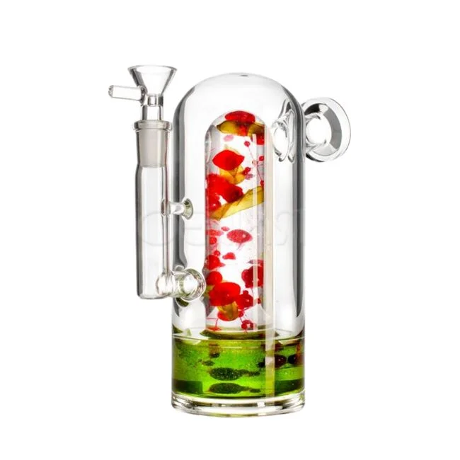 PHOENIX GLASS 8'' WITH FLOWERS FANCY WATER PIPE