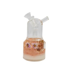 7'' FANCY FLOWER LEAVS DOUBLE TUBE WATER PIPE