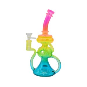 10" RAINBOW FANCY DESIGN GLASS WATER PIPE