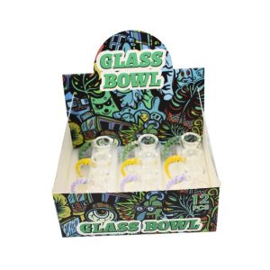 HORN DESIGN 14MM MALE GLASS BOWL 12CT/ DISPLAY