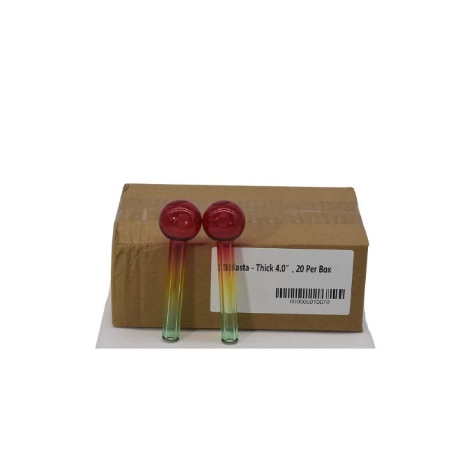 4.0'' RASTA THICK GLASS TUBE 20CT/ BOX